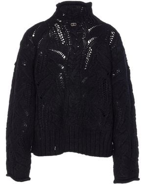 Liu Jo Openwork high-neck sweater - Schwarz