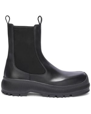 Jil Sander レザー チェルシーブーツ - ブラック