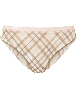 Twinset Check-Print Briefs - Natural