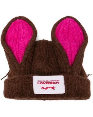 Charles Jeffrey Artisanal Rabbit Beanie - Pink