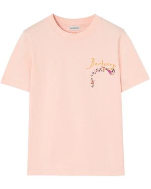Burberry Brave Little Tree Cotton T-Shirt - Pink