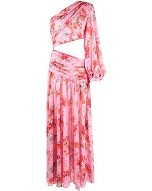Bronx and Banco Floral-Print Cut-Out Detailing Dress - Pink