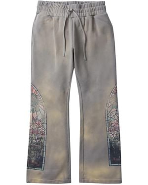 Who Decides War Graphic Track Pants - Gray