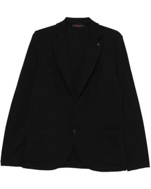 Gran Sasso Notch-Lapel Single-Breasted Jacket - Black