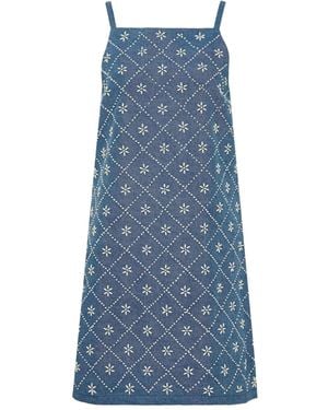 Rag & Bone Abito Denim Gentry Con Ricamo - Blu