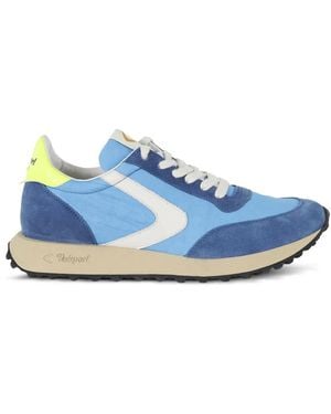 Valsport Start Heritage Suede-Panelled Low-Top Sneakers - Blue