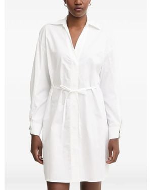 ARMANI EXCHANGE Belted Shirt Mini Dress - White