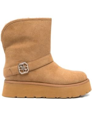 Guess Dolsay Buckle-Strap Boots - Brown