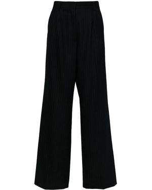 Miu Miu Pantalon Droit À Fines Rayures - Noir