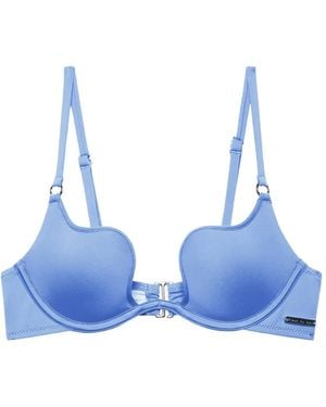 Fleur du Mal Seduce U-Plunge Bikini Top - Blue
