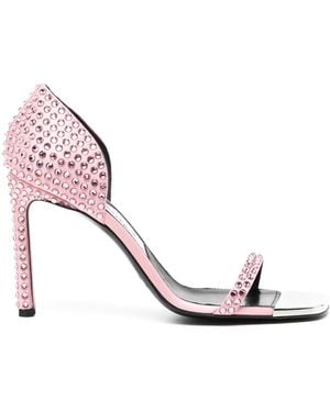 Sergio Rossi Studded Leather Heeled Court Shoes - Pink