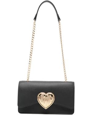 Love Moschino Heart-Plaque Chain Shoulder Bag - White