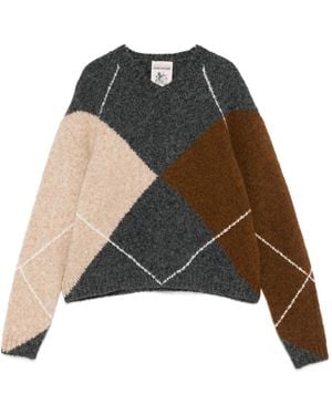 Semicouture Pullover mit Argyle-Muster - Schwarz