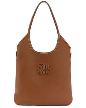 Miu Miu Ivy Leather Bag - Brown