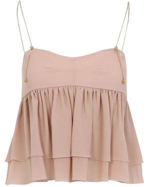 Chloé Chain Ruffled Top - Pink