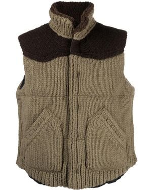 Sacai Padded Knit Vest - Brown