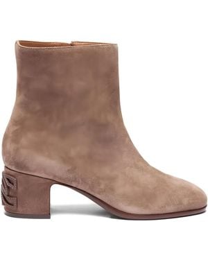 Casadei Muni 50mm ブロックヒール スエードブーツ - ブラウン