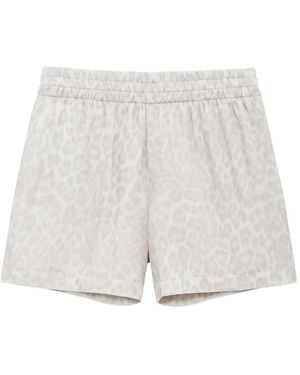 Anine Bing Kam Leopard-Print Shorts - White