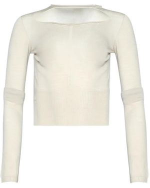 Rick Owens Cropped-Pullover Mit Cut-Out - Weiß