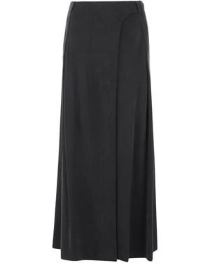 Giorgio Armani Cupro Interlock Long Skirt - Black