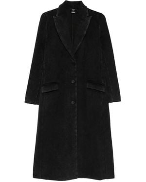 Avant Toi Single-Breasted Notched-Lapels Coat - Black
