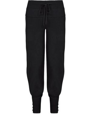 Violante Nessi The Maru Knit Drawstring Ribbed Knit Trousers - Black