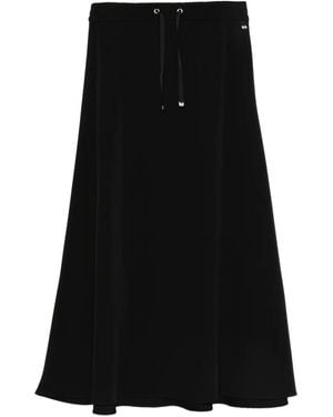 Herno Drawstring Flared Midi Skirt - Black