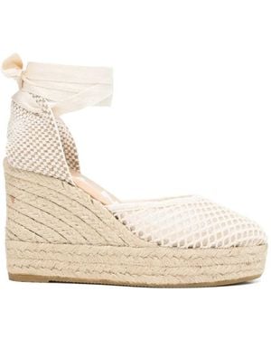 Manebí Crochet-Knit Wedge Espadrilles - Natural