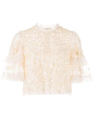 Needle & Thread Oberteil mit Pailletten - Natur