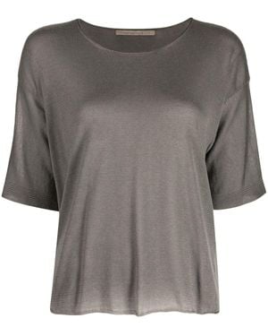 Transit Round-Neck Ribbed-Cuff T-Shirt - Gray