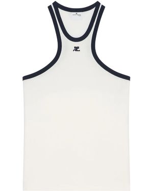 Courreges Contrasting-Trim Scuba Tank Top - White