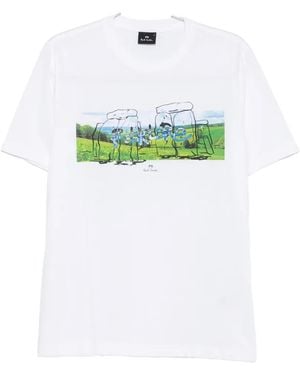 Paul Smith Folklore-Print T-Shirt - White