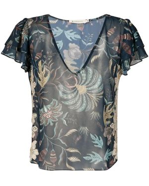 Lethicia Bronstein Bluse Mit Blumenmuster - Blau