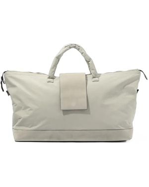 James Perse Large Suede-Panel Luggage Bag - Grey