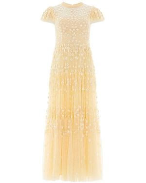 Needle & Thread Clover Short-Sleeve Maxi Dress - White