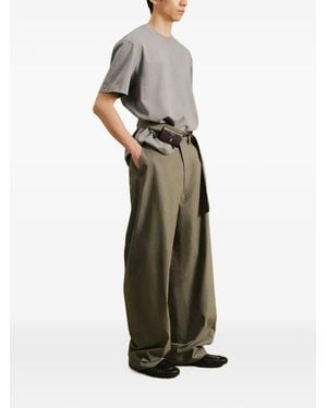 CROQUIS Belted Wide-Leg Trousers - Green