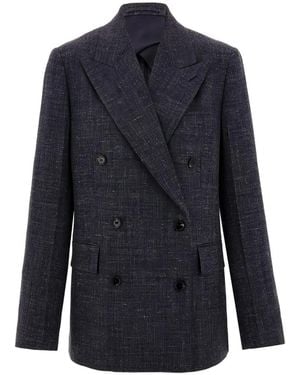 Ferragamo Blazer Con Doble Botonadura - Azul
