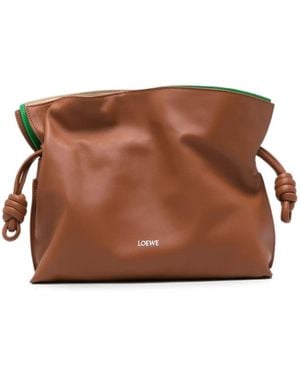 Loewe Medium Flamenco Gelaagde Clutch - Bruin