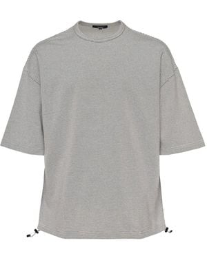 Comme des Garçons Striped Drawstring T-Shirt - Gray