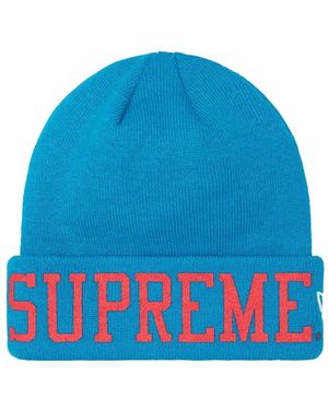 Supreme New Era Varsity Beanie Hat - Blue