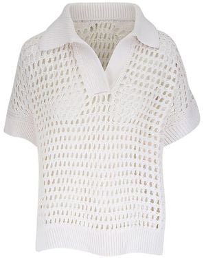 Twp Jersey Oversize Con Cuello De Polo - Blanco