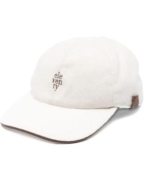 Eleventy Wool Baseball Cap - White