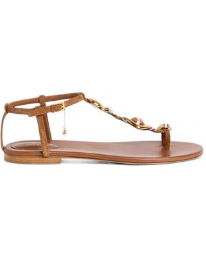PUCCI Bijoux Leather Sandals - Brown