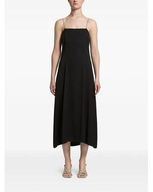 Peserico Lurex-Detail Open-Back Midi Dress - Black