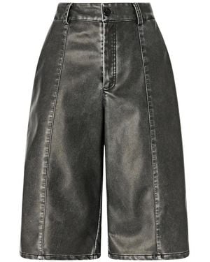 Pinko Faded-Effect Paneled Shorts - Gray
