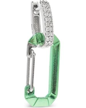 Eera Petite Boucle D'Oreille Chiara En Or Blanc 18Ct À Diamants - Bleu