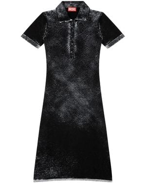 DIESEL Midi Dress With Button Placket - Black