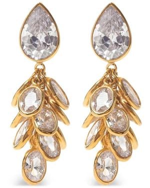 freya rose Crystal Petite Drops Earrings - Metallic