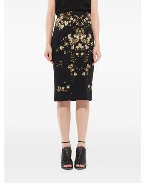 Givenchy Floral-Print Midi Pencil Skirt - Black