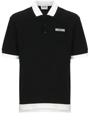 Moschino Logo-Embroidered Polo Shirt - Black